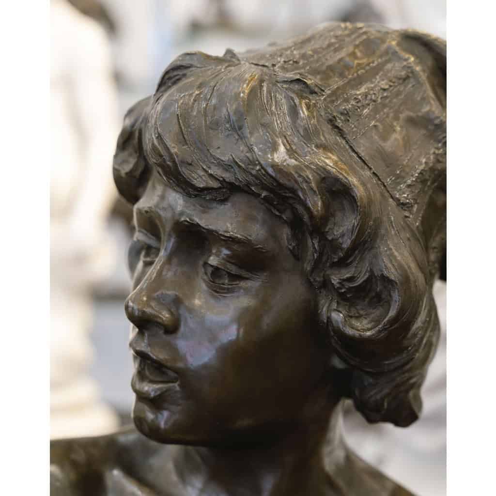 Sculpture – Le Chanteur Florentin , Alphonse Van Beurden (1854 -1938) – Bronze 7