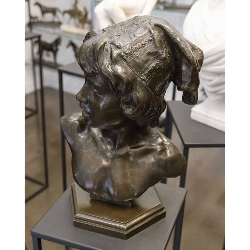 Sculpture – Le Chanteur Florentin , Alphonse Van Beurden (1854 -1938) – Bronze 6