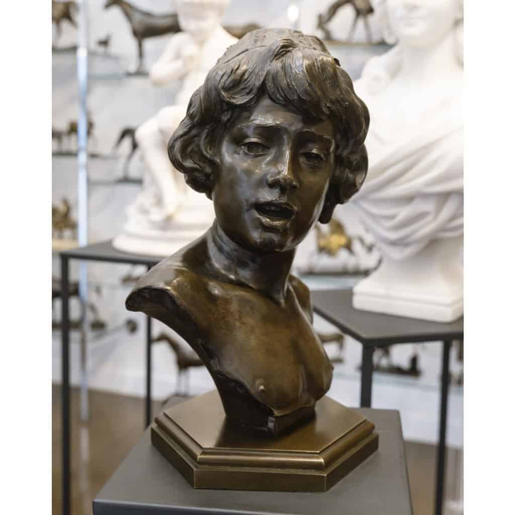 Sculpture – Le Chanteur Florentin , Alphonse Van Beurden (1854 -1938) – Bronze 5