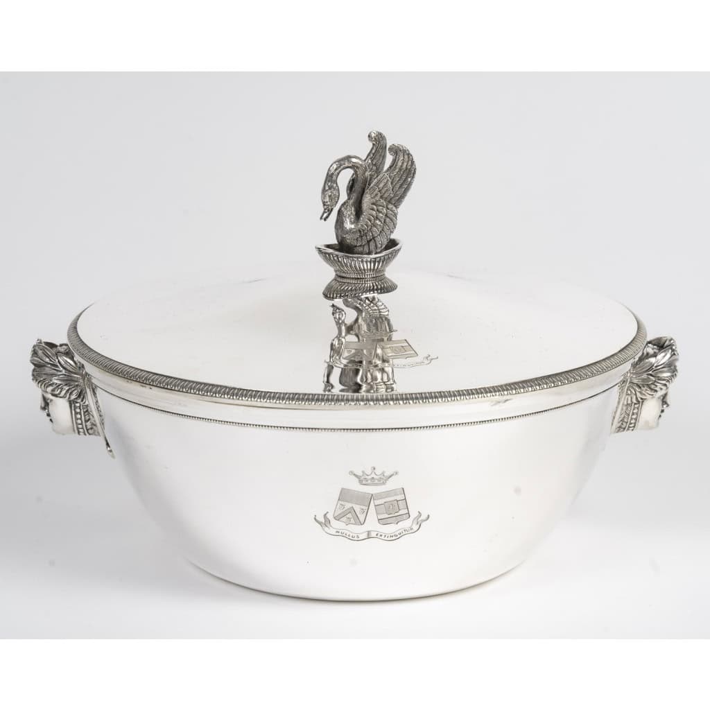 Orfèvre ANTOINE BOUILLET – Légumier couvert en argent massif Epoque 1er empire 4