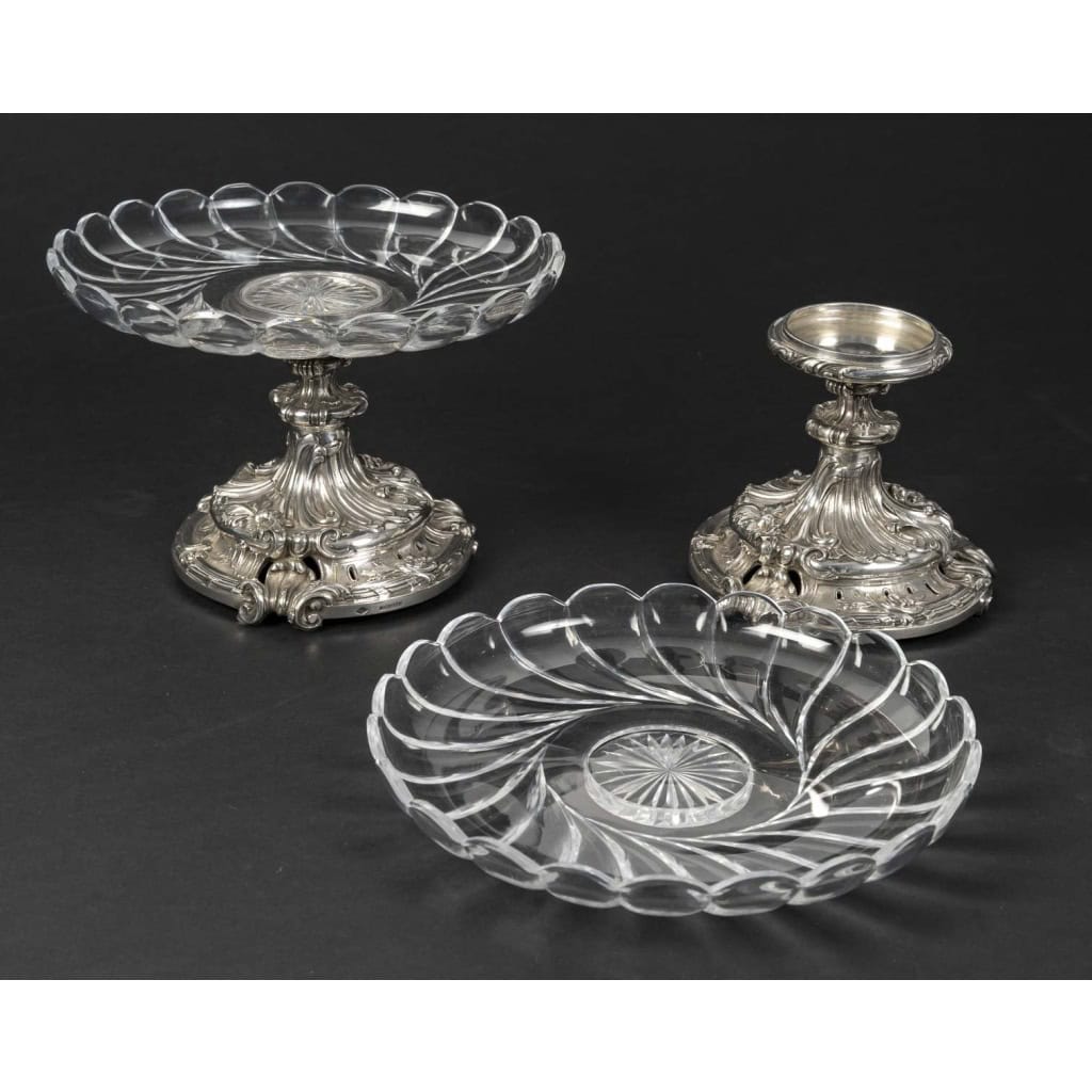 Orfèvre Eugène MERMILLOD – Paire de coupes en argent massif et cristal BACCARAT – XIXe 6