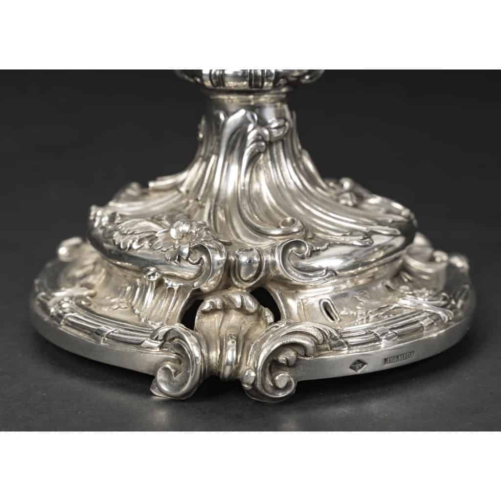 Orfèvre Eugène MERMILLOD – Paire de coupes en argent massif et cristal BACCARAT – XIXe 8