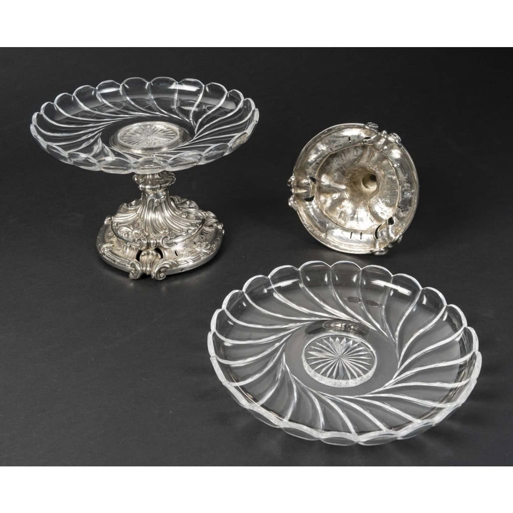 Orfèvre Eugène MERMILLOD – Paire de coupes en argent massif et cristal BACCARAT – XIXe 10