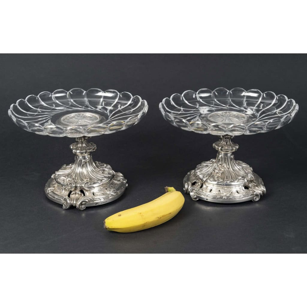 Orfèvre Eugène MERMILLOD – Paire de coupes en argent massif et cristal BACCARAT – XIXe 13