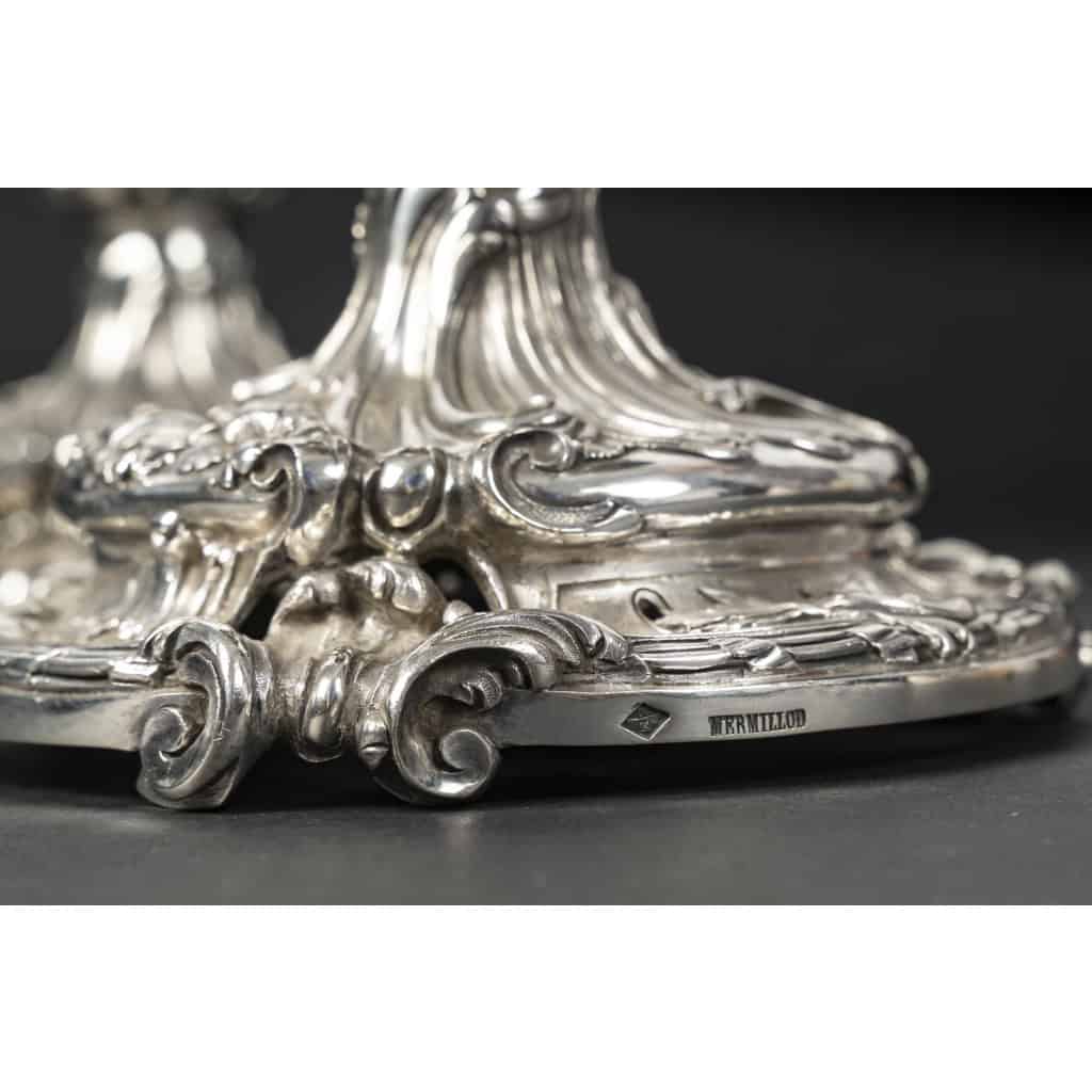 Orfèvre Eugène MERMILLOD – Paire de coupes en argent massif et cristal BACCARAT – XIXe 15