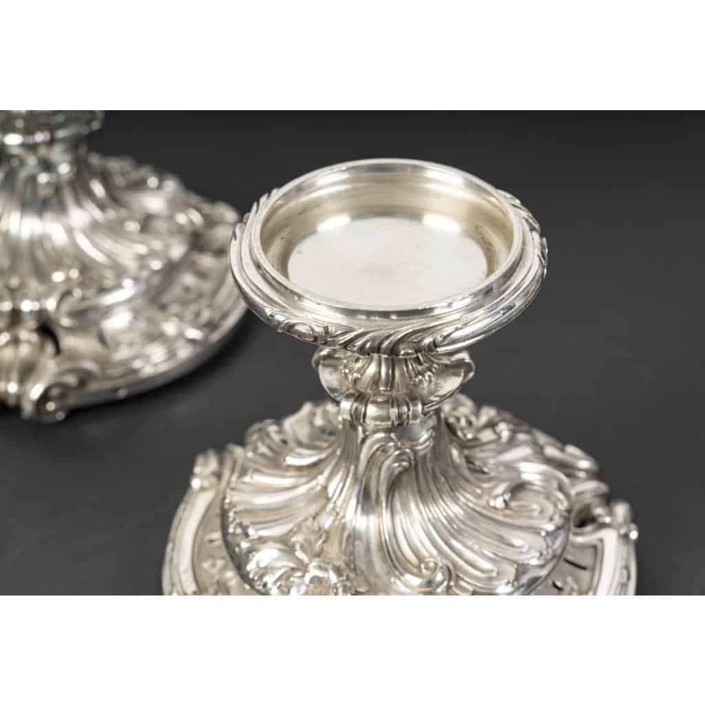 Orfèvre Eugène MERMILLOD – Paire de coupes en argent massif et cristal BACCARAT – XIXe 16