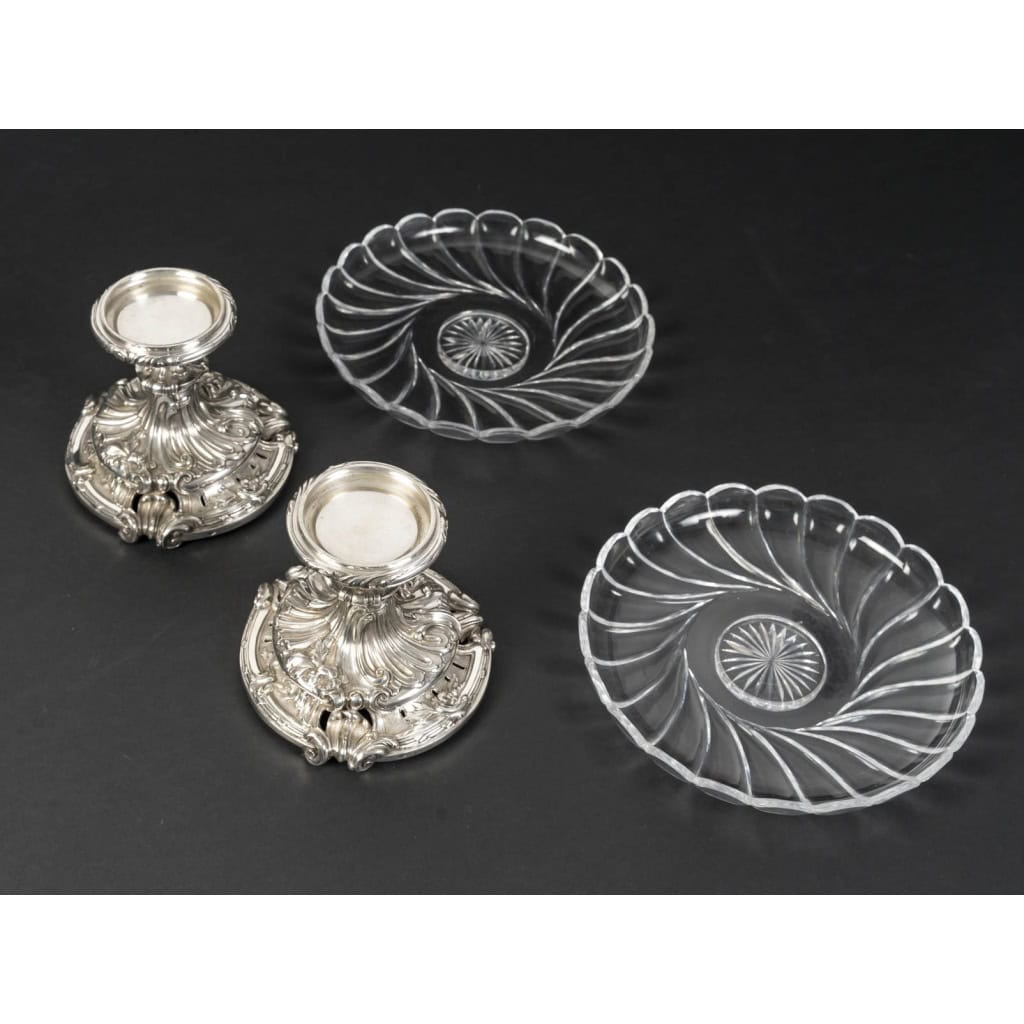 Orfèvre Eugène MERMILLOD – Paire de coupes en argent massif et cristal BACCARAT – XIXe 17