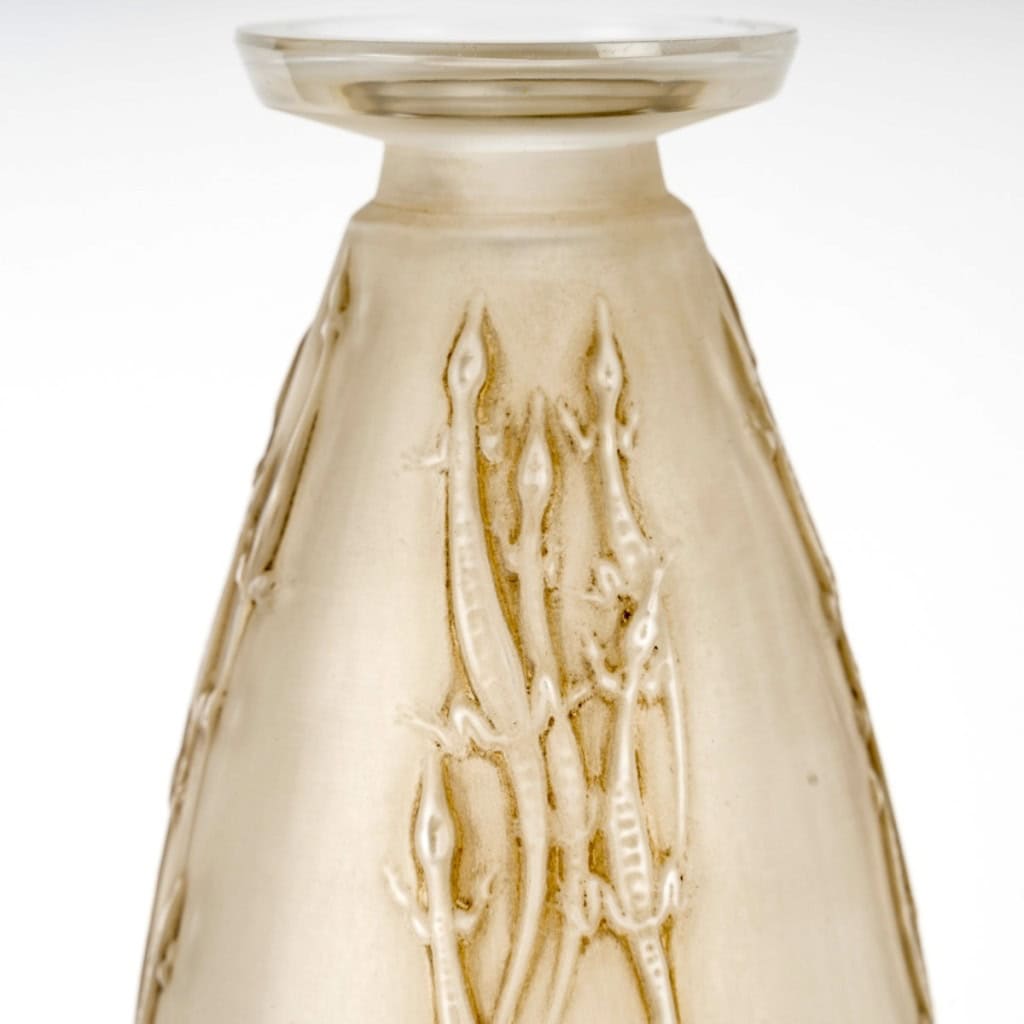 1912 René Lalique – Vase Quatre Groupes de Lézards Verre Blanc Patiné Sépia 5
