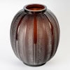 1932 René Lalique – Vase Biskra Verre Rouge Ambré Patiné Blanc 9