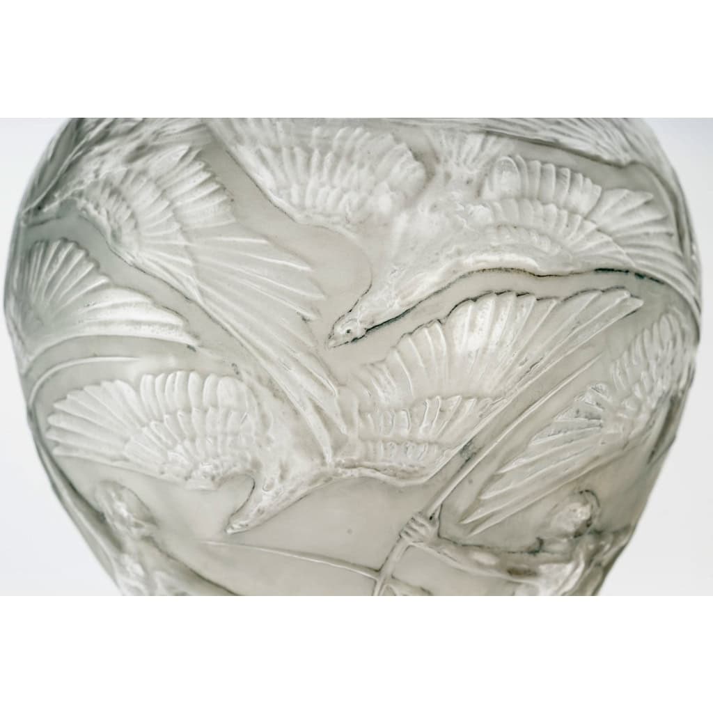 1921 René Lalique – Vase Archers Verre Blanc Patiné Gris 6