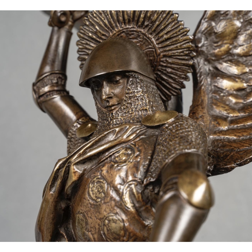 Sculpture – Saint-Michel Terrassant Le Dragon , Emmanuel Frémiet (1824-1910) – Bronze 7