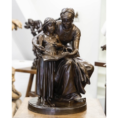 L’ Éducation Maternelle , Eugène Delaplanche (1836-1891) – Bronze