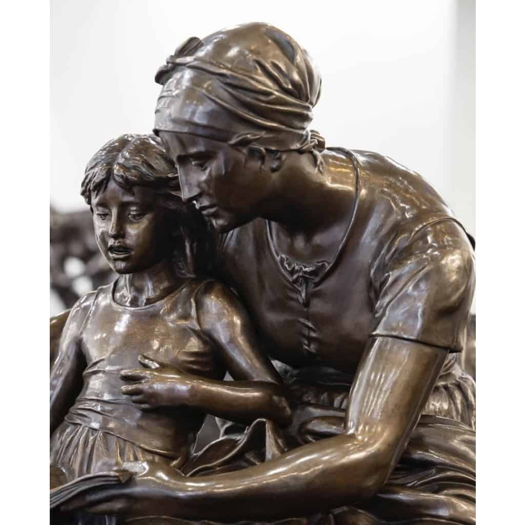 L’ Éducation Maternelle , Eugène Delaplanche (1836-1891) – Bronze 7