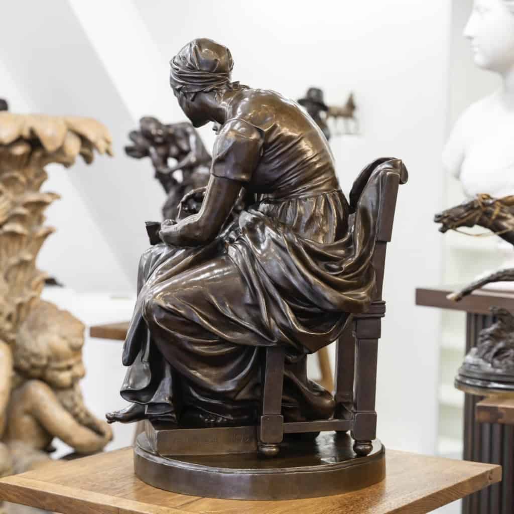 L’ Éducation Maternelle , Eugène Delaplanche (1836-1891) – Bronze 5