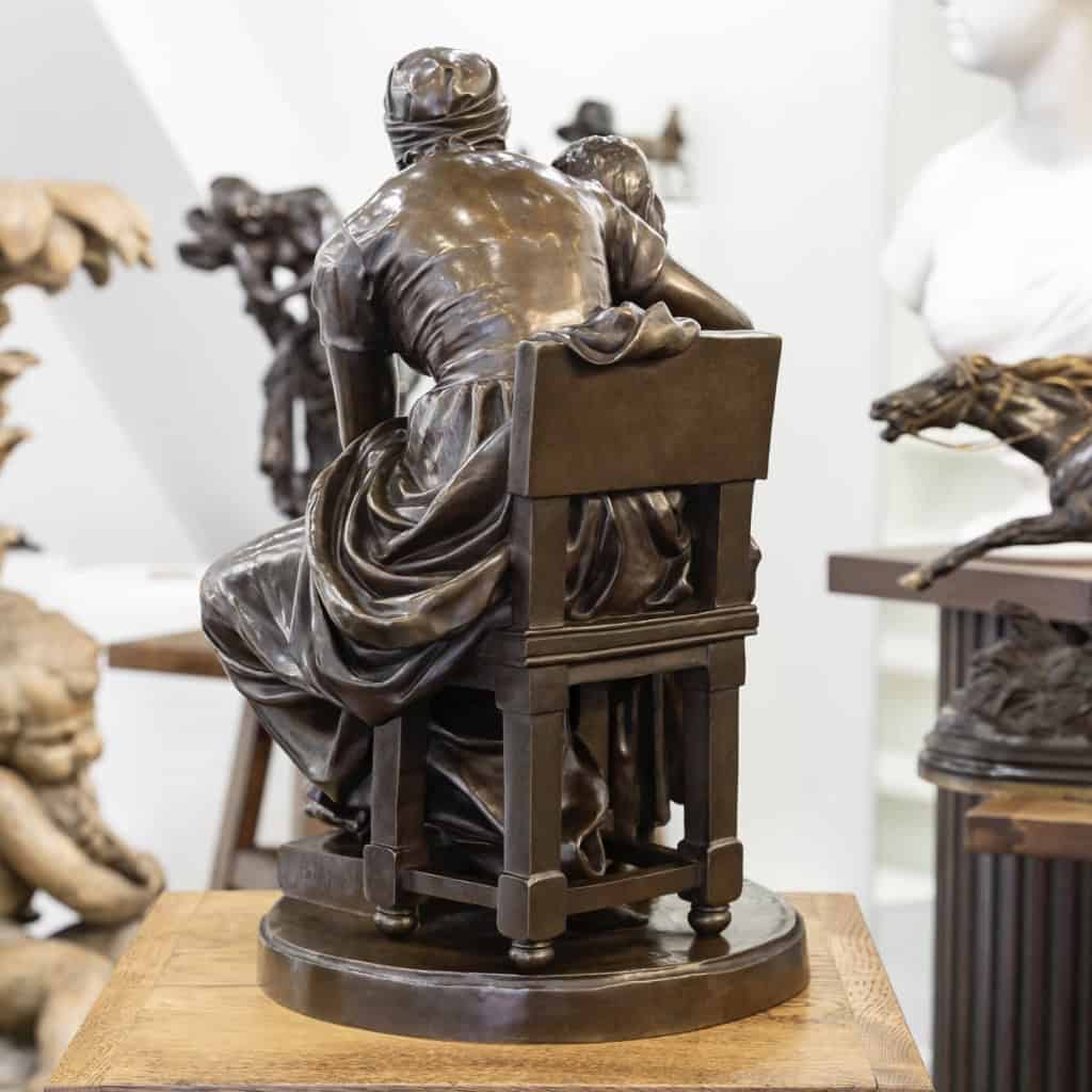 L’ Éducation Maternelle , Eugène Delaplanche (1836-1891) – Bronze 9