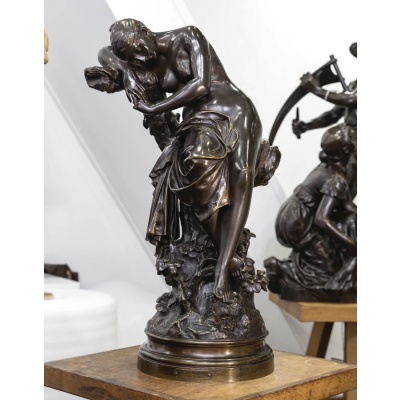 Sculpture – Le Sommeil , Luca Madrassi (1848-1919) – Bronze