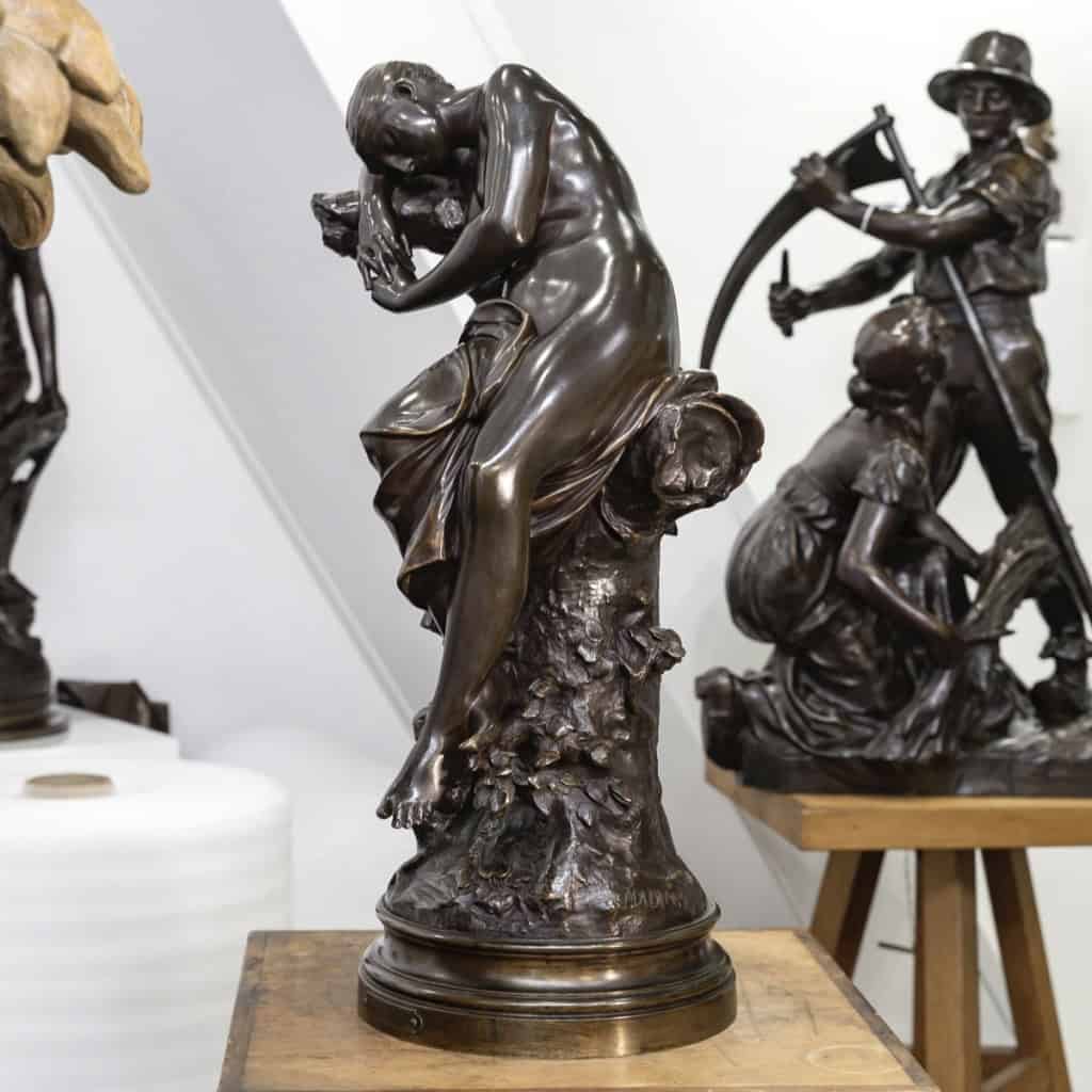 Sculpture – Le Sommeil , Luca Madrassi (1848-1919) – Bronze 4