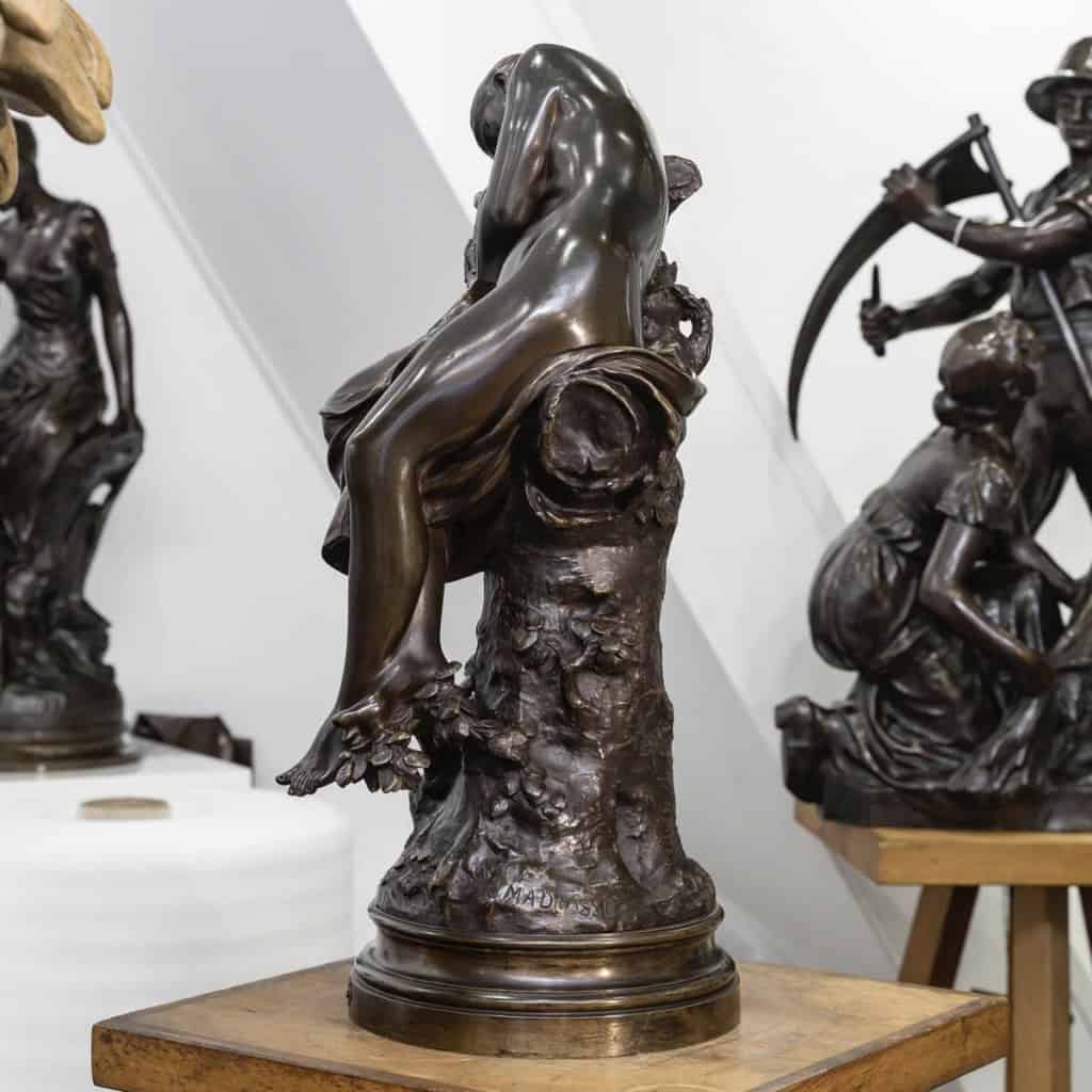 Sculpture – Le Sommeil , Luca Madrassi (1848-1919) – Bronze 5