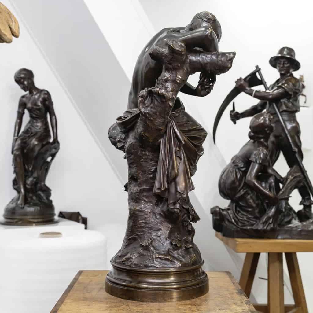 Sculpture – Le Sommeil , Luca Madrassi (1848-1919) – Bronze 8