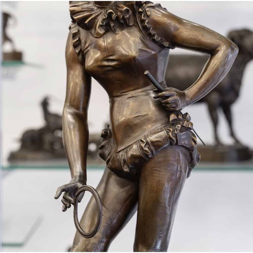 La Dresseuse De Chien , Vincent Désiré Faure De Broussé (1843-1908) – Bronze 10