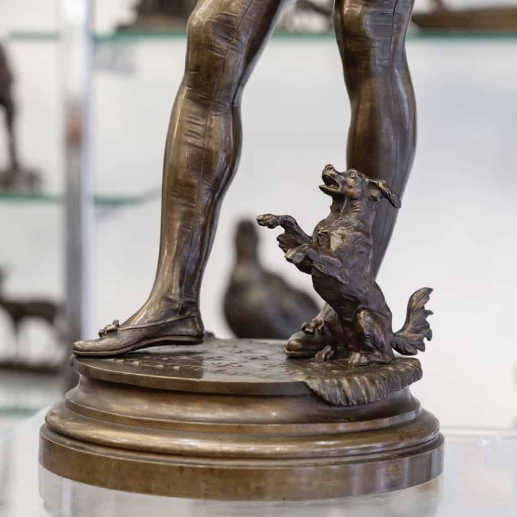 La Dresseuse De Chien , Vincent Désiré Faure De Broussé (1843-1908) – Bronze 6