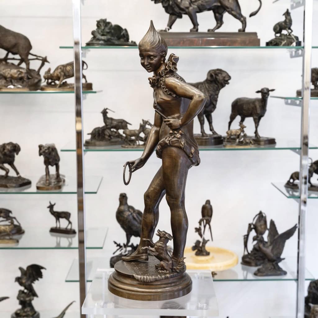 La Dresseuse De Chien , Vincent Désiré Faure De Broussé (1843-1908) – Bronze 9