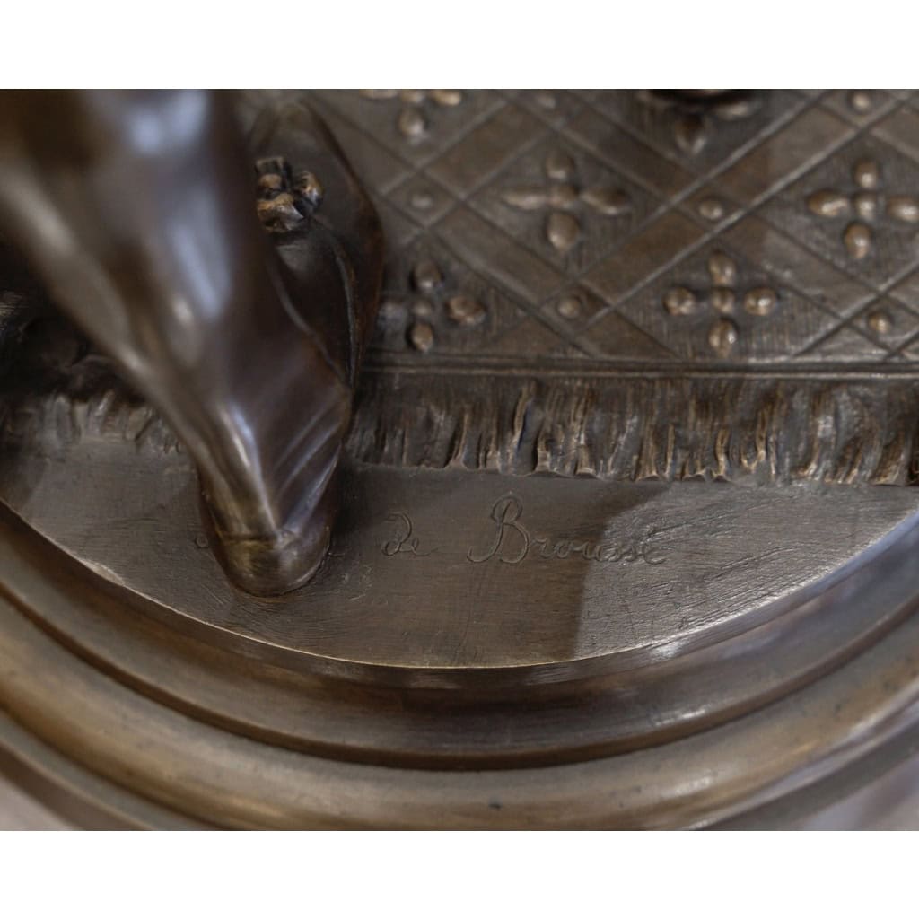 La Dresseuse De Chien , Vincent Désiré Faure De Broussé (1843-1908) – Bronze 12
