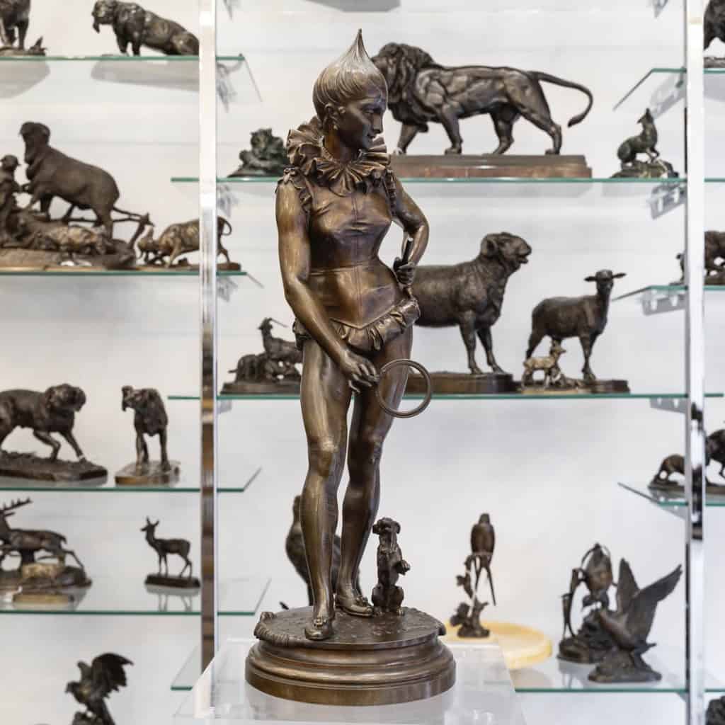 La Dresseuse De Chien , Vincent Désiré Faure De Broussé (1843-1908) – Bronze 4