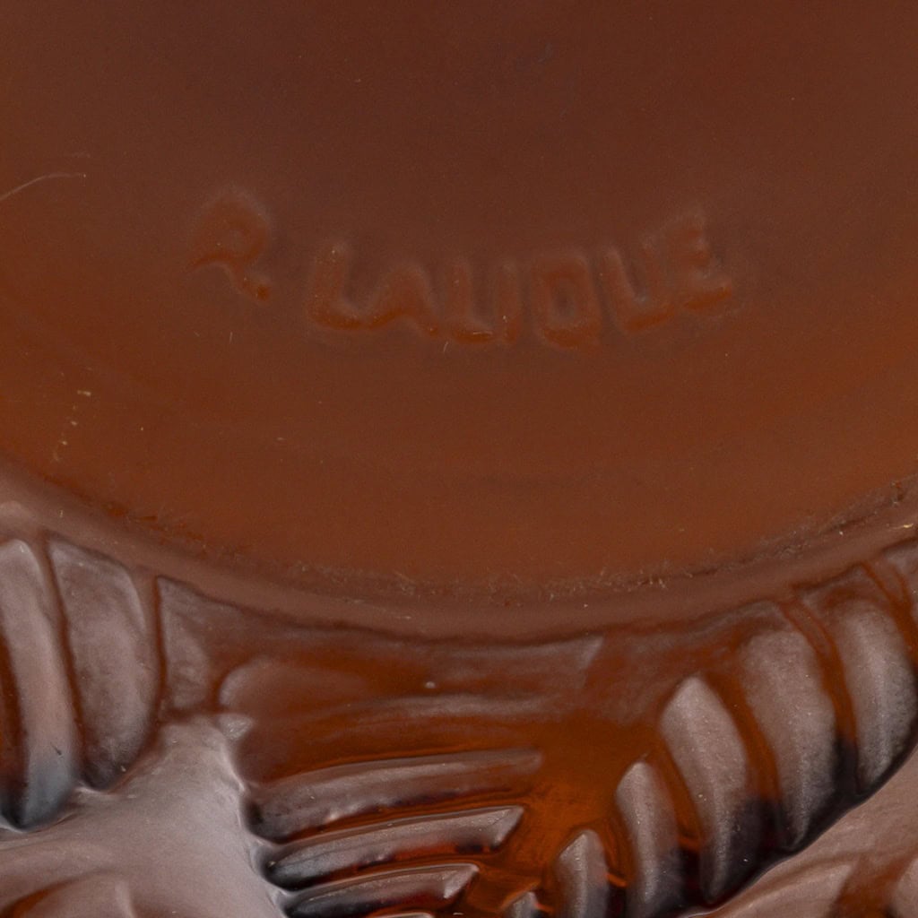 1926 René Lalique – Vase Ormeaux Verre Ambre 7