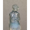 1912 René Lalique – Statuette Moyenne Voilée Verre Opalescent Patiné Bleu 14