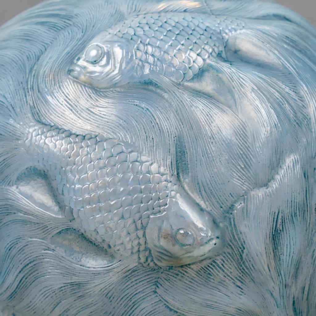 1924 René Lalique – Vase Formose Verre Opalescent Patiné Bleu 6
