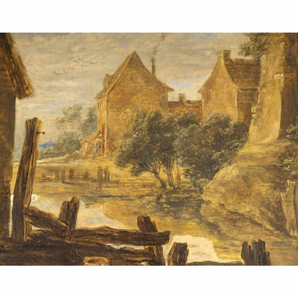 Atelier de David TENIERS le Jeune (1610 – 1690), réunion devant la taverne 6