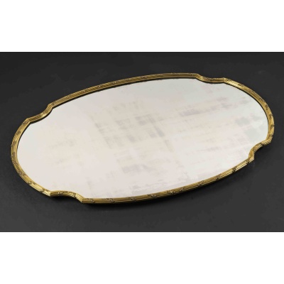 BOIN TABURET – SURTOUT de TABLE EN BRONZE DORE OVALE EPOQUE NAPOLEON III 3