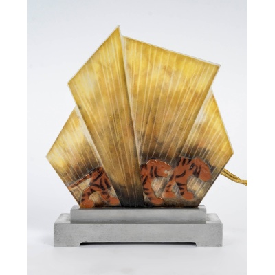 1928 Gabriel Argy Rousseau – Veilleuse Tigres Pâte de Verre