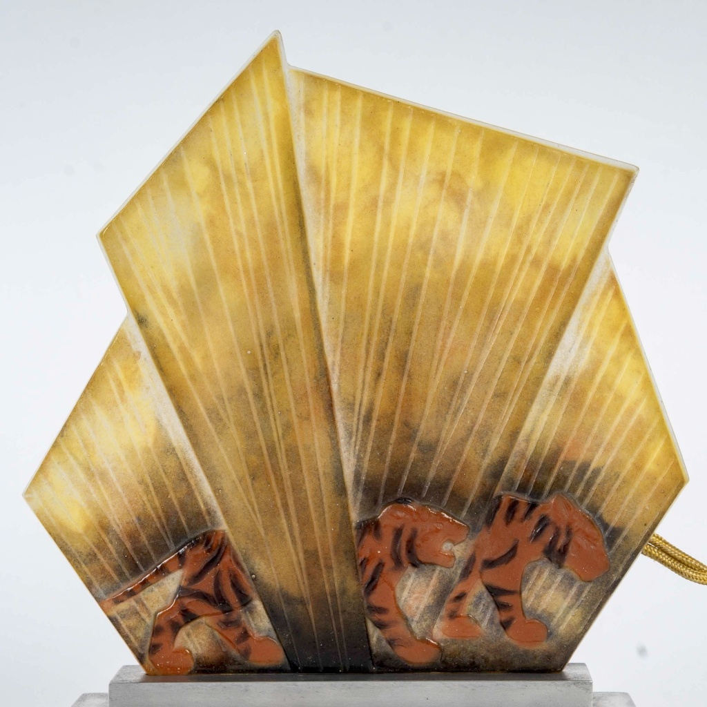 1928 Gabriel Argy Rousseau – Veilleuse Tigres Pâte de Verre 8