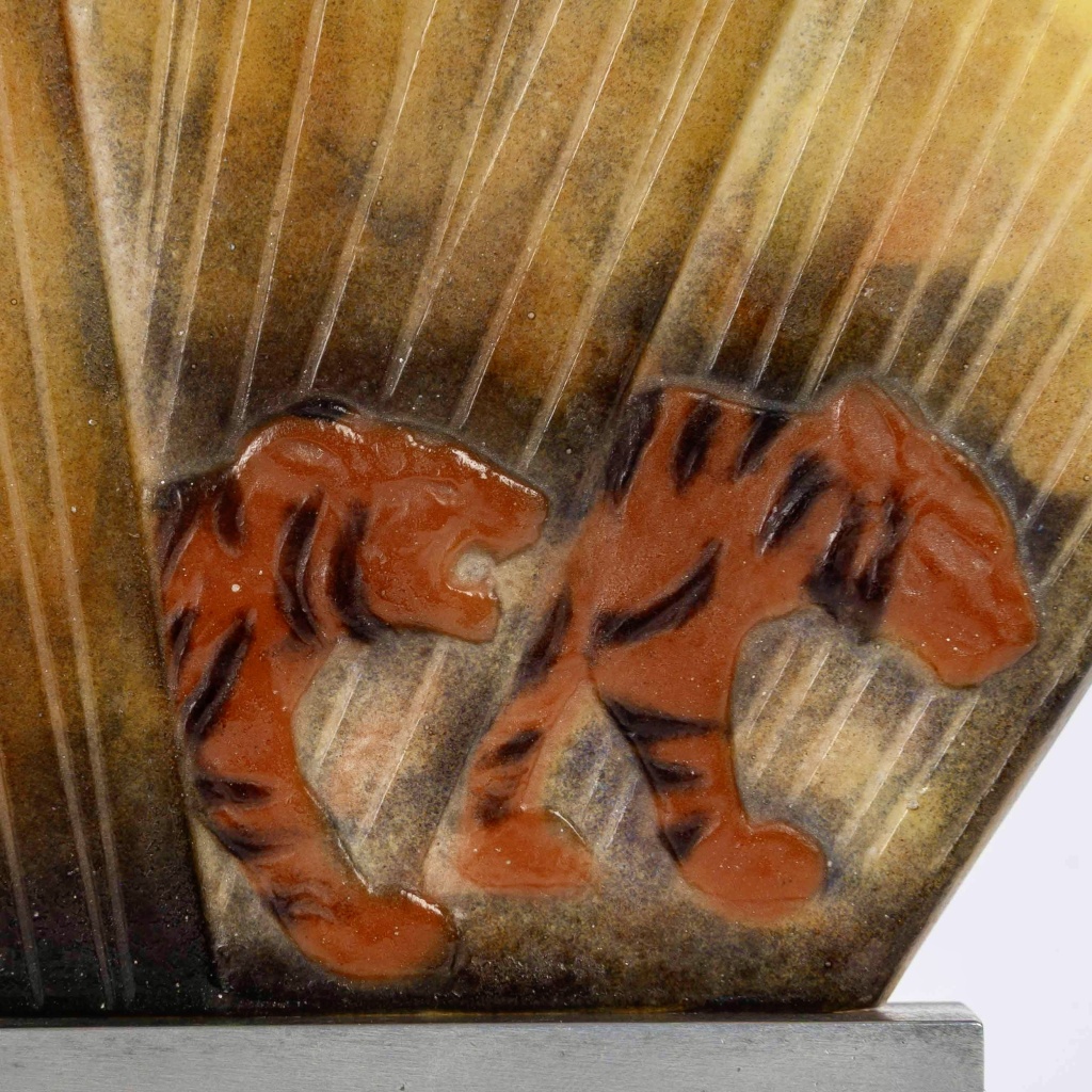 1928 Gabriel Argy Rousseau – Veilleuse Tigres Pâte de Verre 9