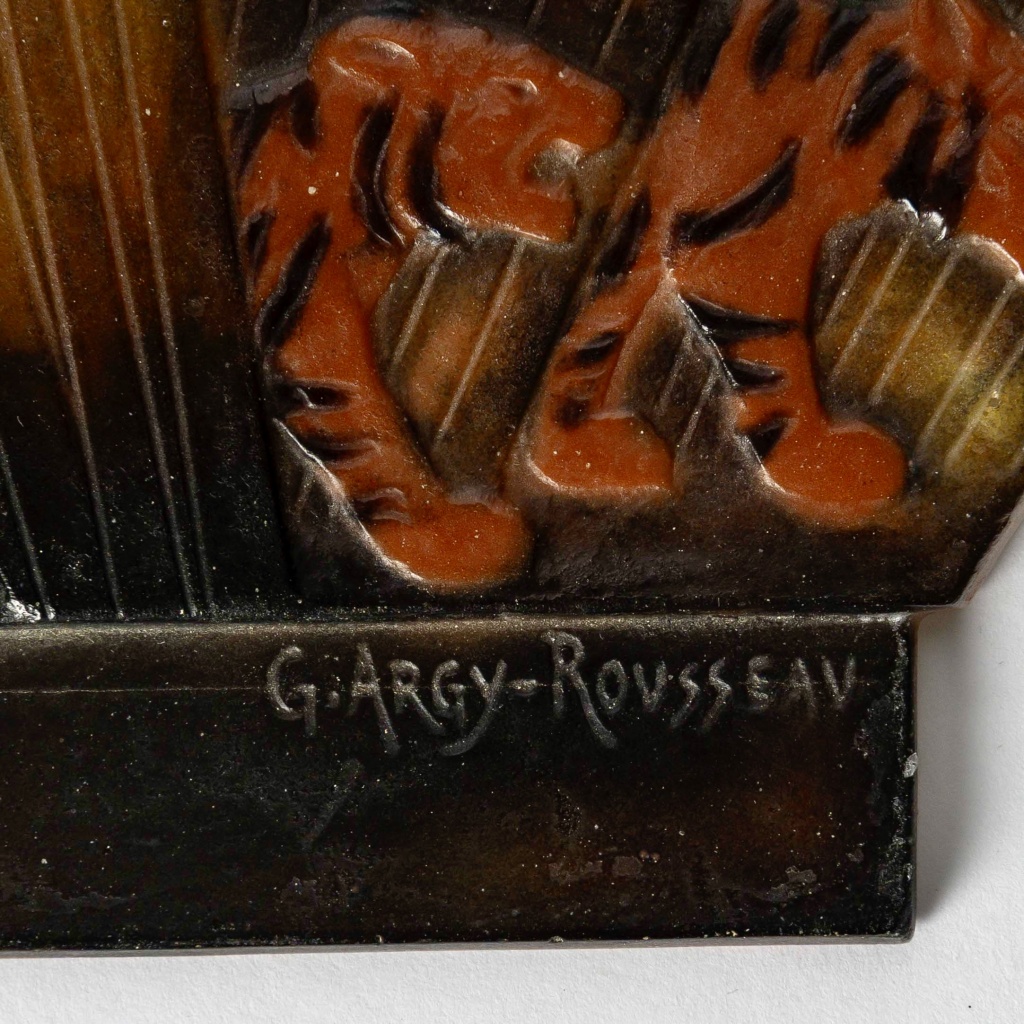 1928 Gabriel Argy Rousseau – Veilleuse Tigres Pâte de Verre 11