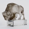 1931 René Lalique – Presse Papiers Bison Verre Blanc Patiné Gris 11