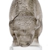 1931 René Lalique – Presse Papiers Bison Verre Blanc Patiné Gris 12
