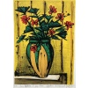 BUFFET Bernard Bouquet Fleurs Dans Une Potiche Lithographie Couleurs Signée certificat d’authenticité 17