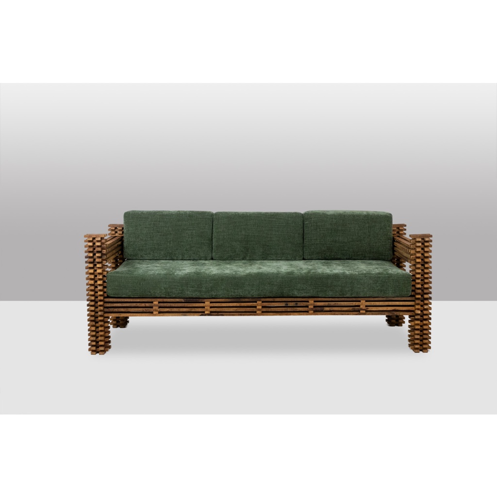 Canapé ou banquette murale 3 places, modèle « Kapla ». Années 1960. LS6551 7