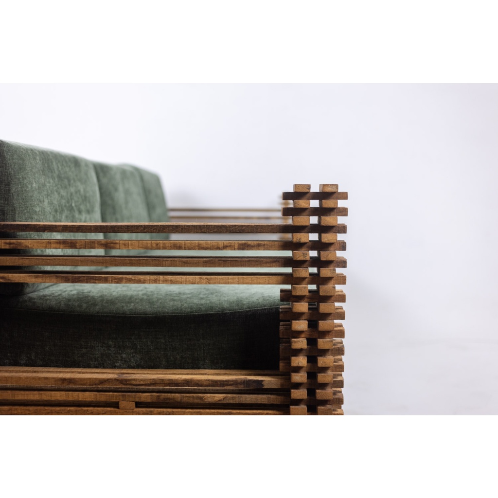 Canapé ou banquette murale 3 places, modèle « Kapla ». Années 1960. LS6551 13