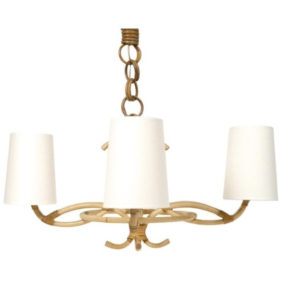 Lustre en rotin de 1960 par Louis Sognot