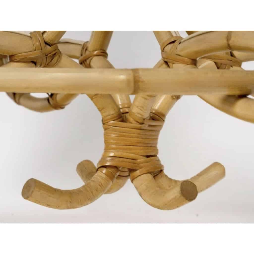 Lustre en rotin de 1960 par Louis Sognot 4 Lustre en rotin de 1960 par Louis Sognot 4