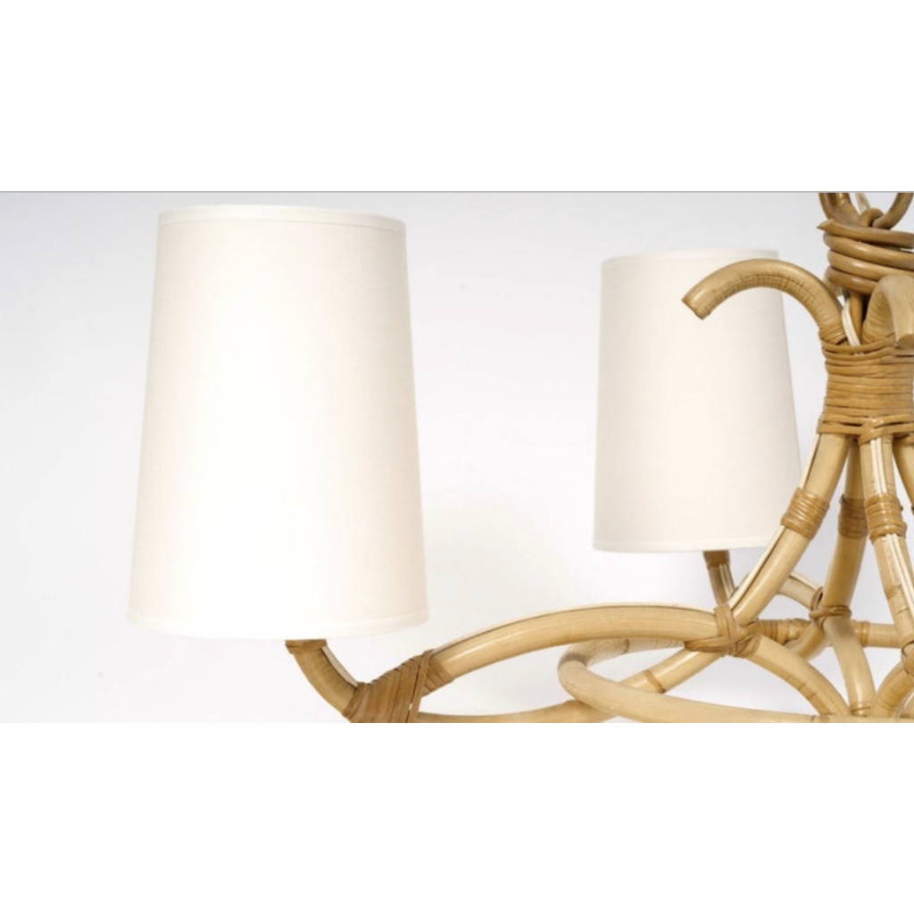 Lustre en rotin de 1960 par Louis Sognot 10