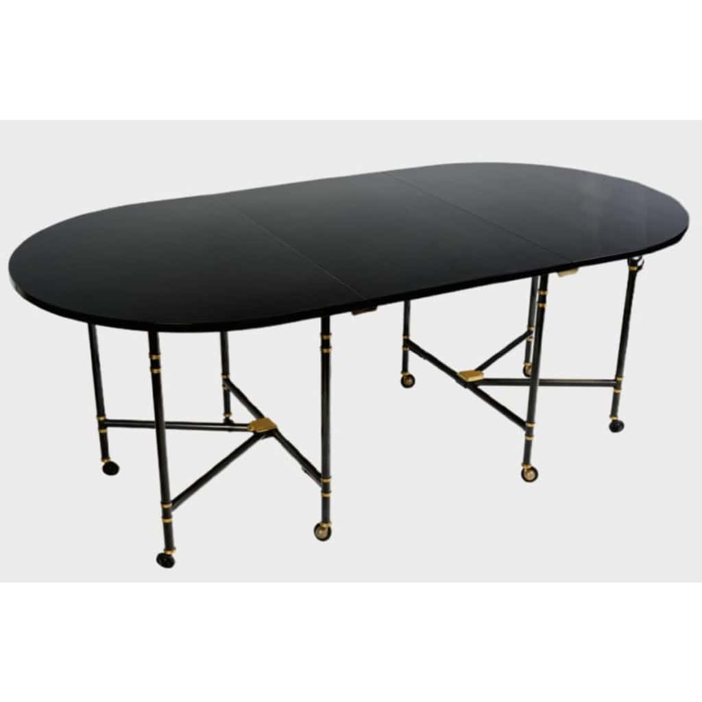 1960 Table ovale à rallonge, modèle Royale, pièce emblématique de la Maison Jansen France, 6
