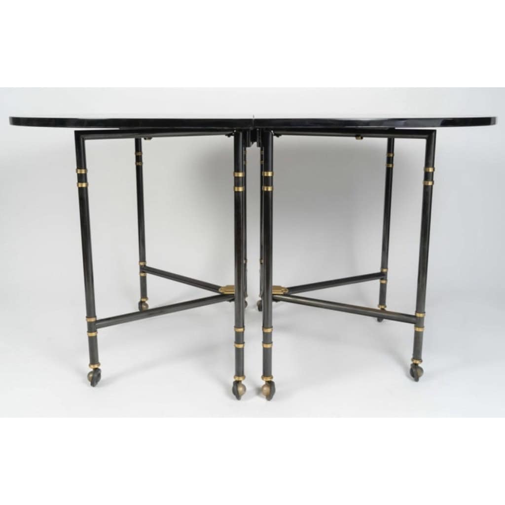 1960 Table ovale à rallonge, modèle Royale, pièce emblématique de la Maison Jansen France, 4