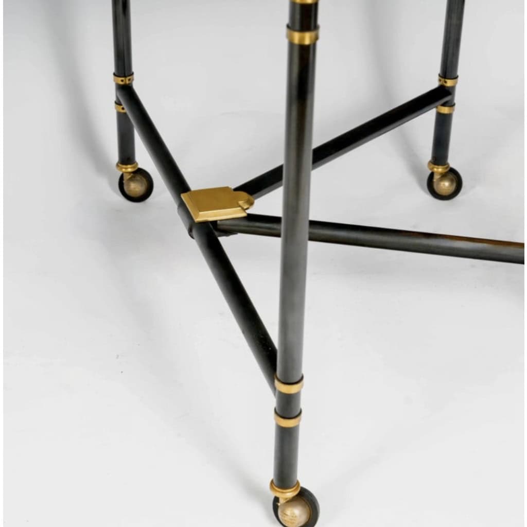 1960 Table ovale à rallonge, modèle Royale, pièce emblématique de la Maison Jansen France, 10