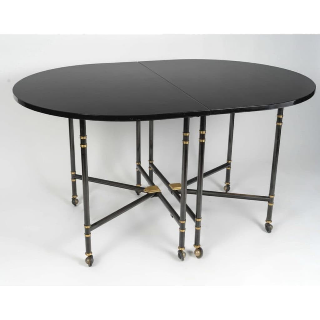 1960 Table ovale à rallonge, modèle Royale, pièce emblématique de la Maison Jansen France, 9