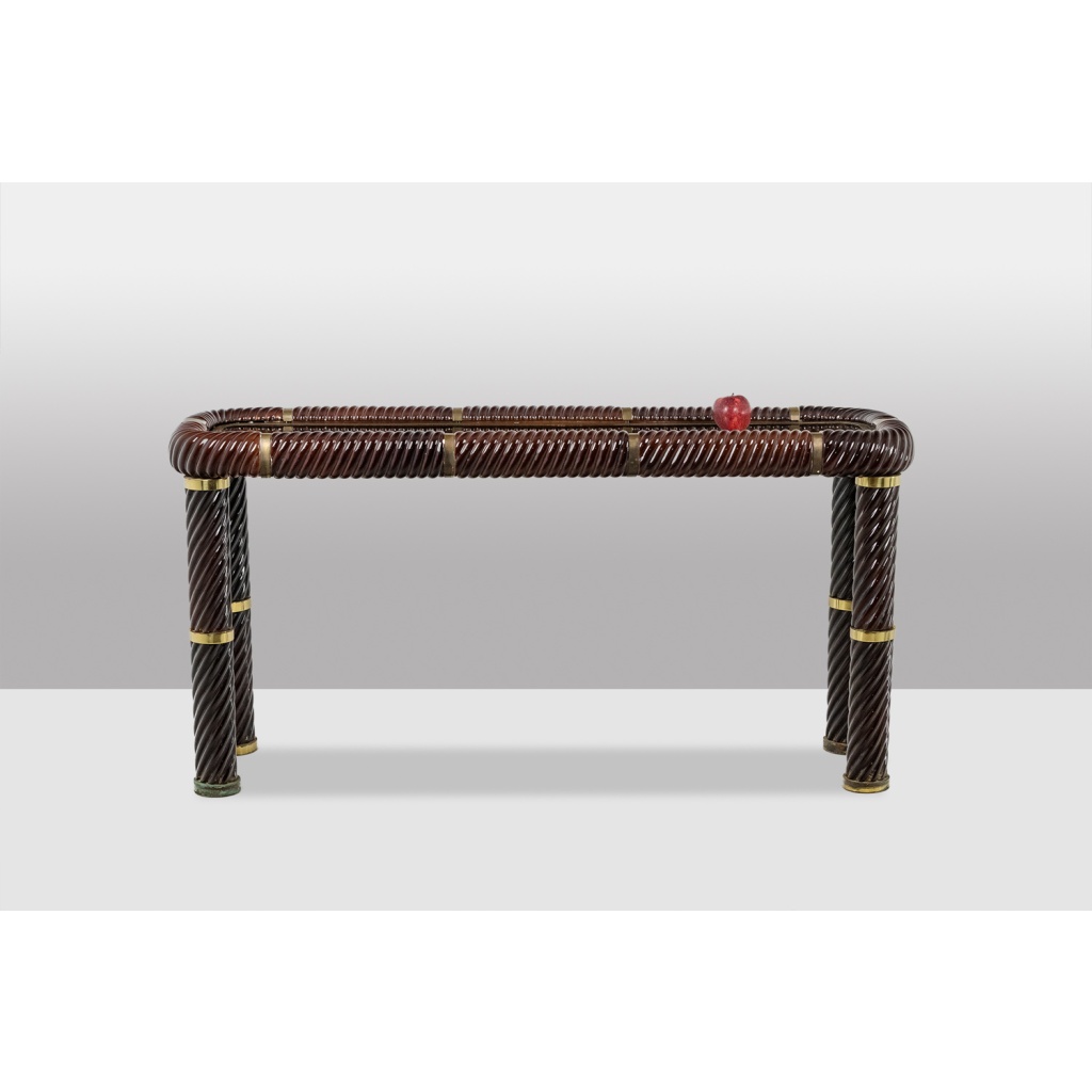 Tommaso Barbi. Console en céramique et plateau miroir. Italie, circa 1970 LS65151604 7